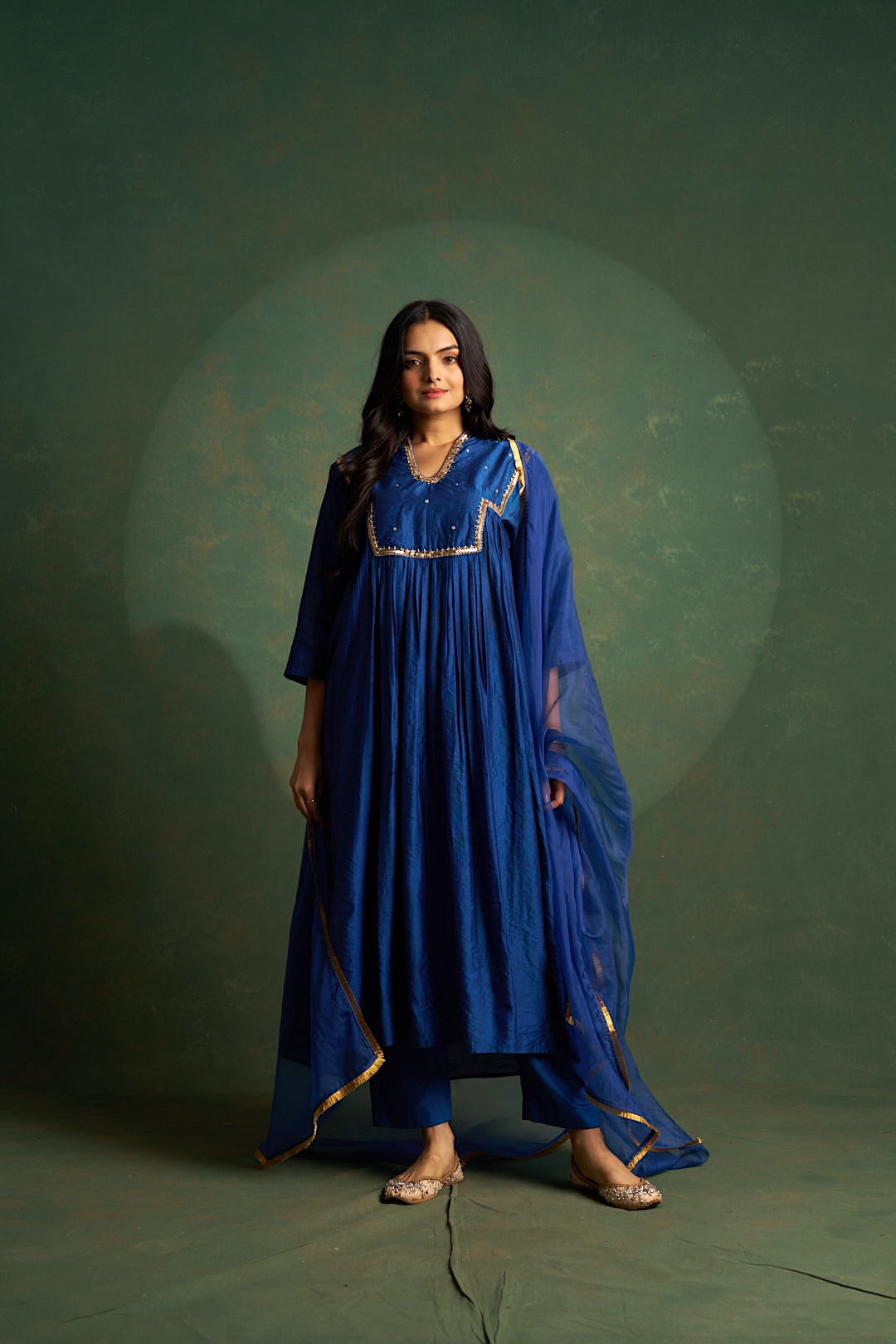 Blue Choga Embroidered Kurta Set