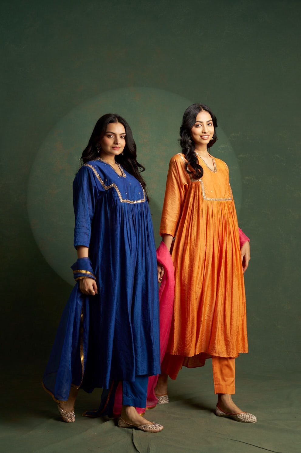 Cobalt Blue Choga Embroidered Kurta Set (Set of 3)