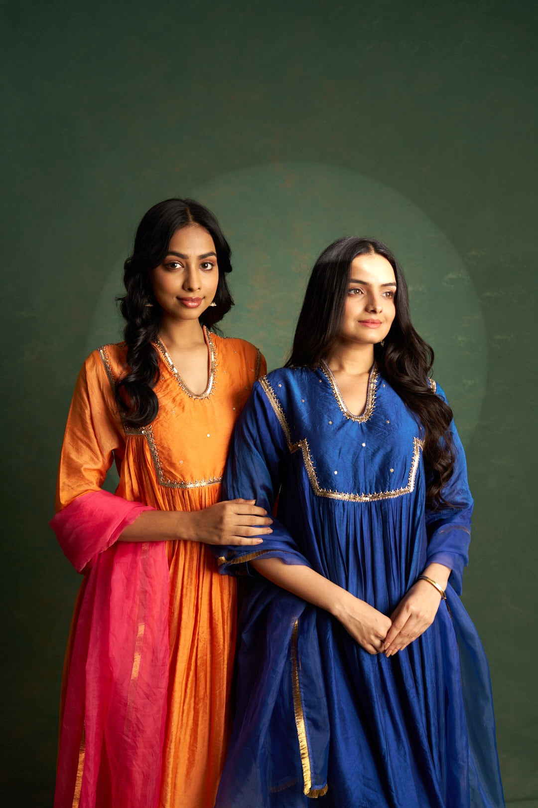 Cobalt Blue Choga Embroidered Kurta Set (Set of 3)