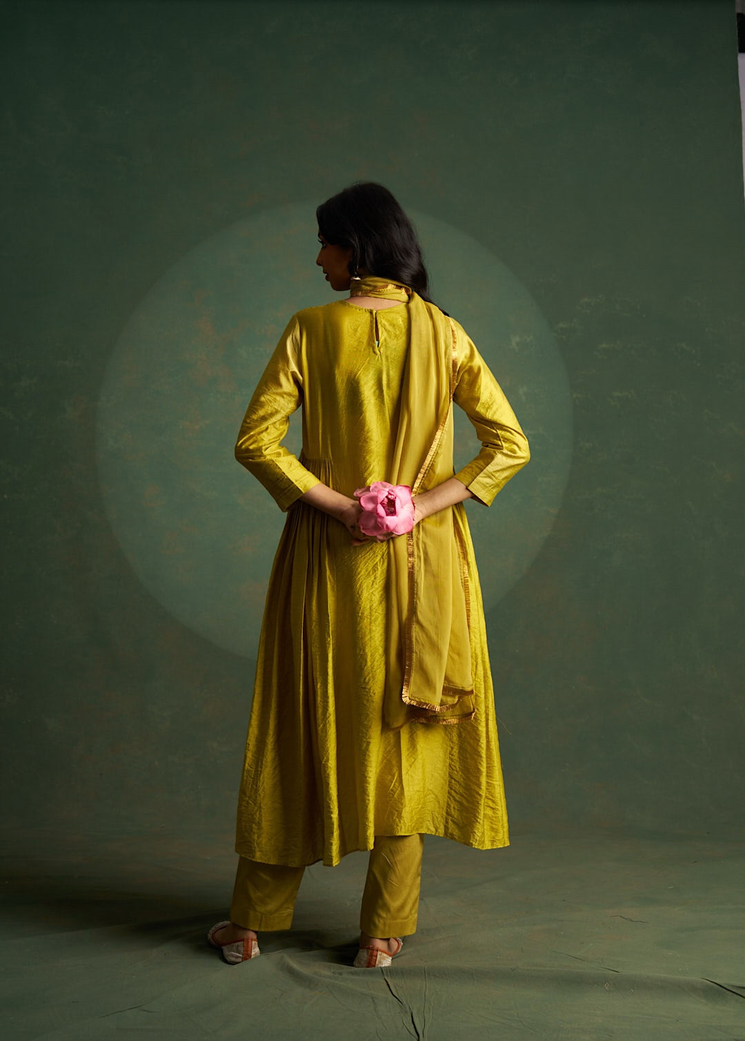 Sublime Green Choga Embroidered Kurta Set (Set of 3)