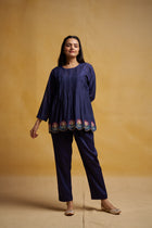 blueberry embroidered co-ord kurta set