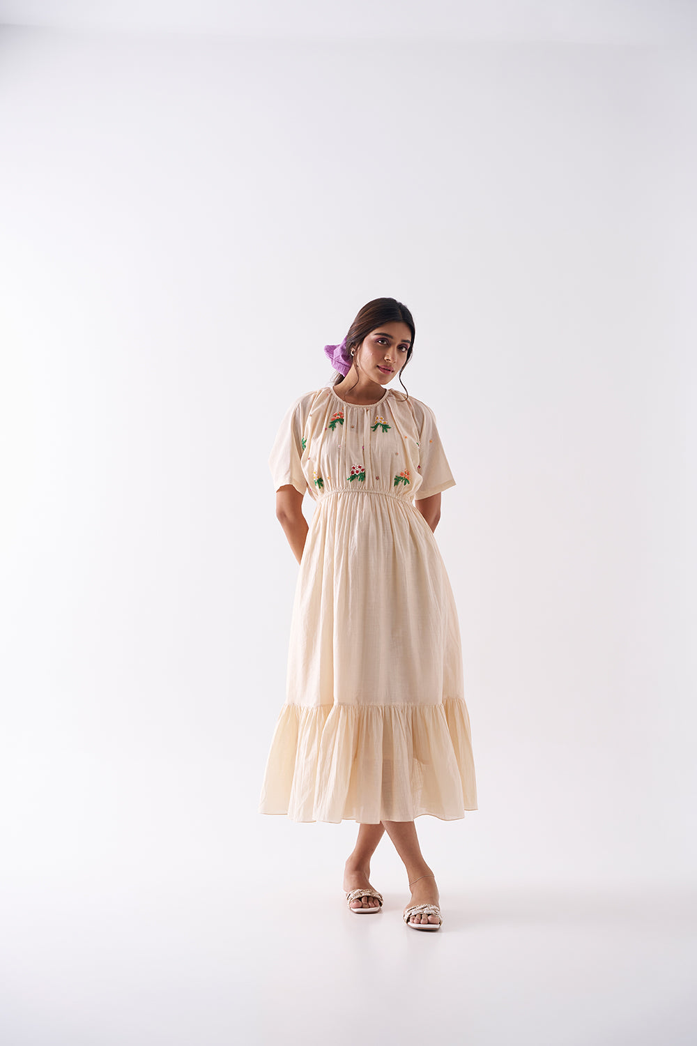Beige Flower Dress