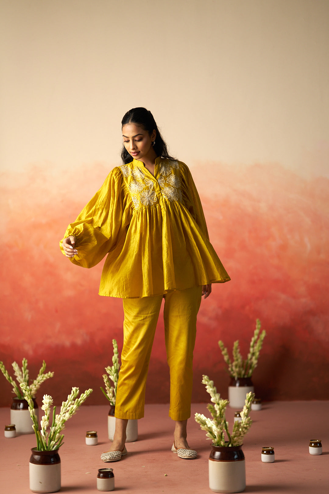 Mustard Yellow co-ord set for women