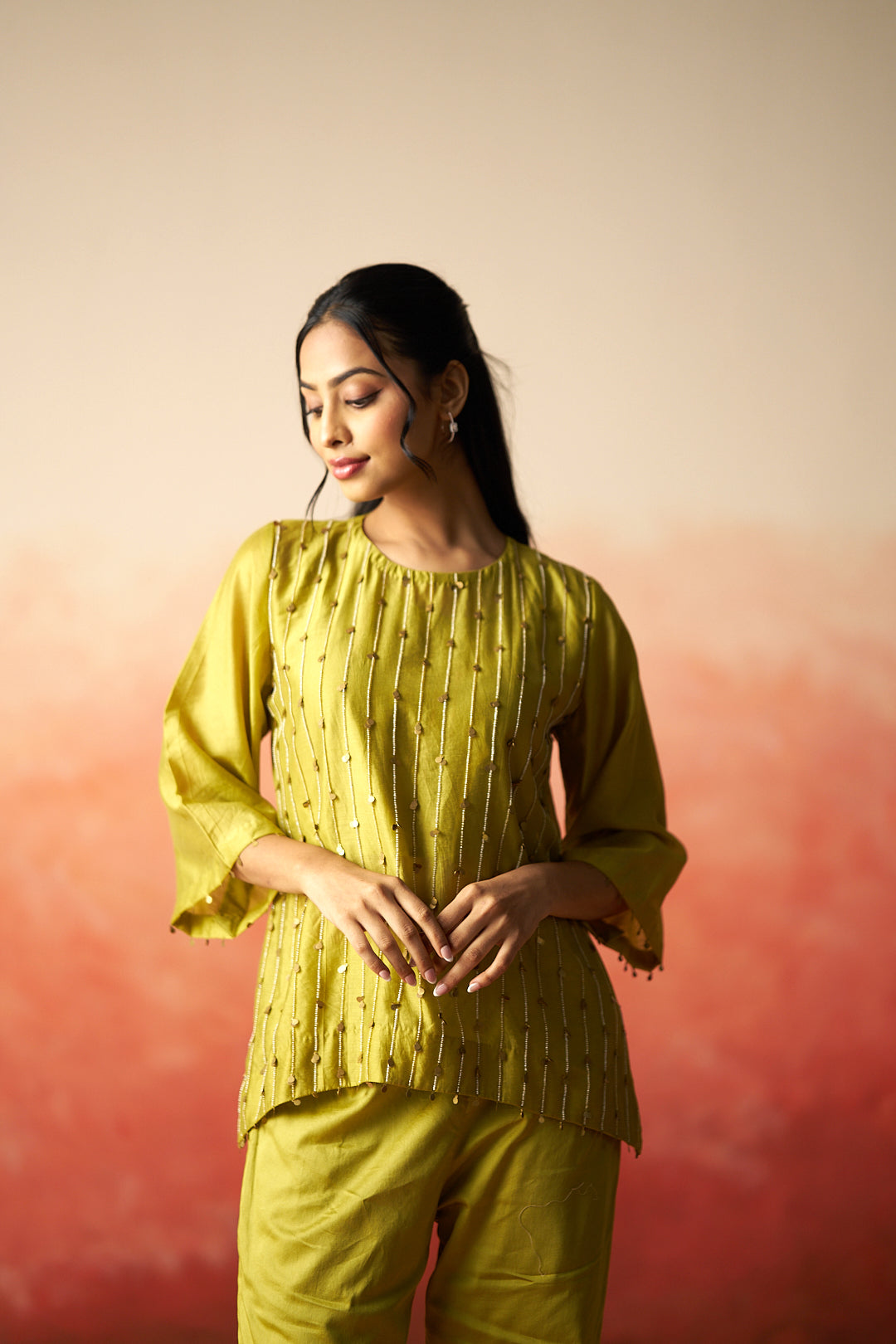 Green Kurta Set for Women Without Dupatta