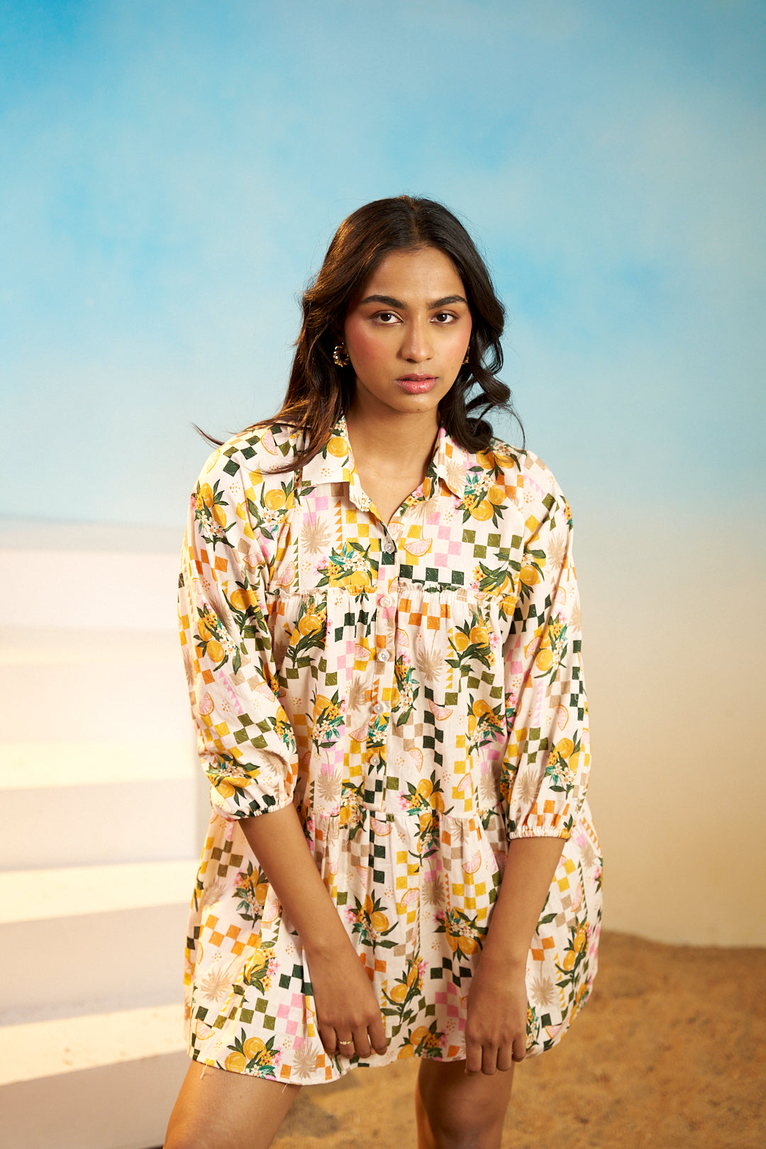 MOSAIC TIERED DRESS