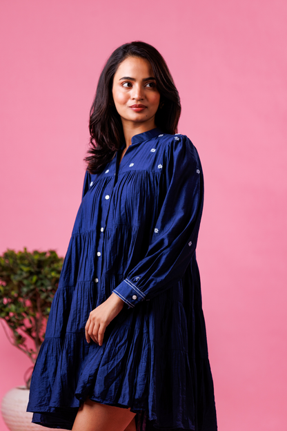 designer navy blue festive outfit women