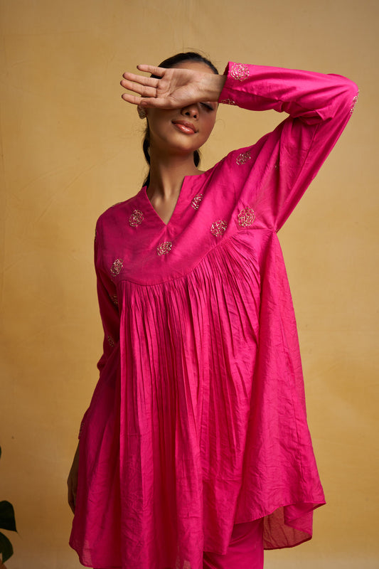 Hot Pink Rose co-ord Set for women