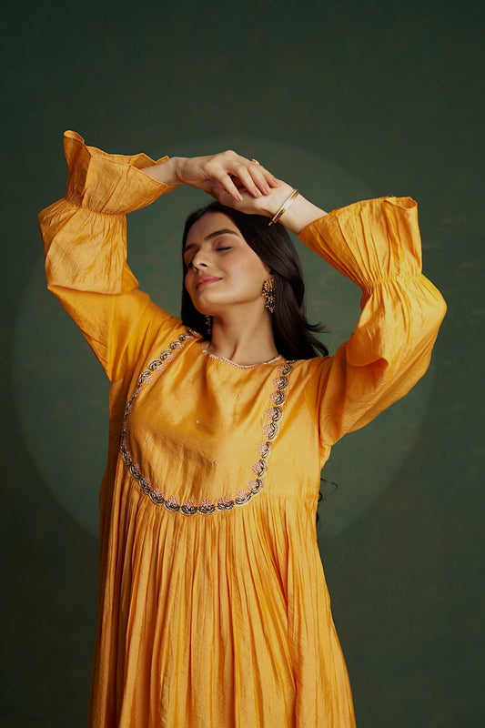 Buy Orange Choga Embroidered Kurta women