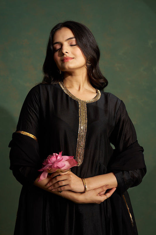 Black Choga Embroidered Kurta women 