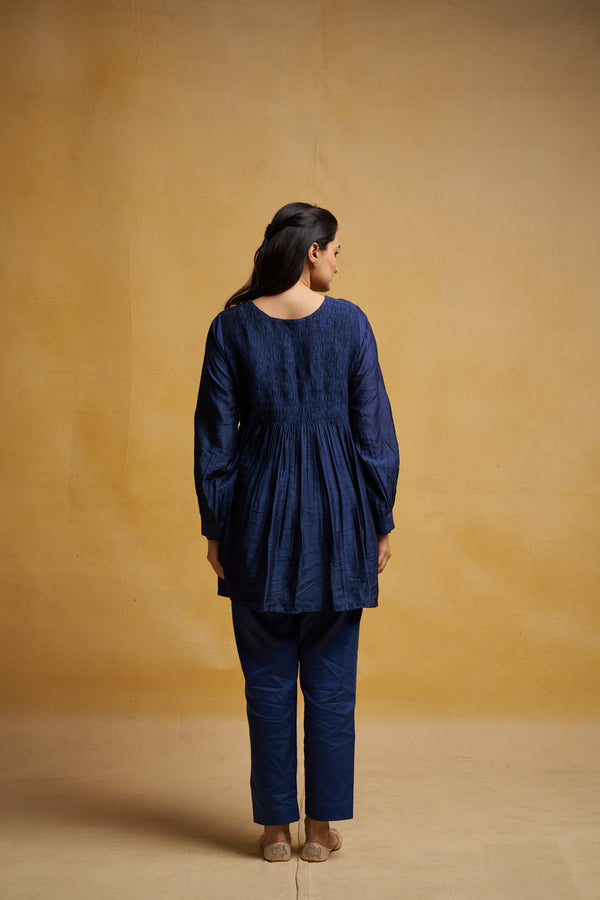 Indigo Smocked Set