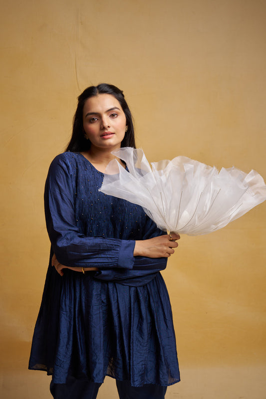 Indigo Smocked Women's Kurta Set