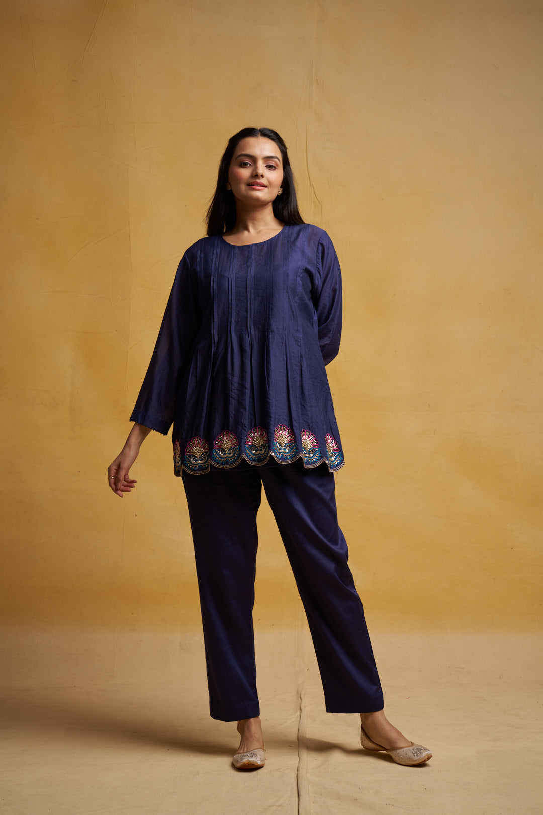 blueberry embroidered co-ord kurta set