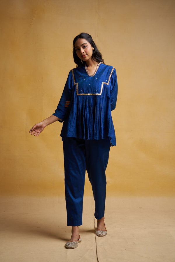 Cobalt Blue Sequins Set