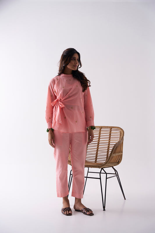 Blush ethnic co-ord set for women