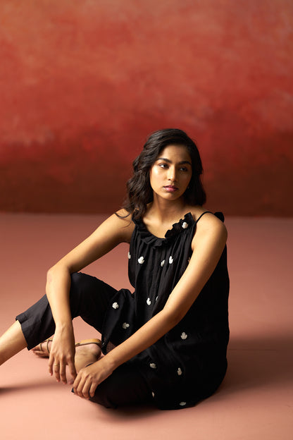 Black embroidered co-ord set