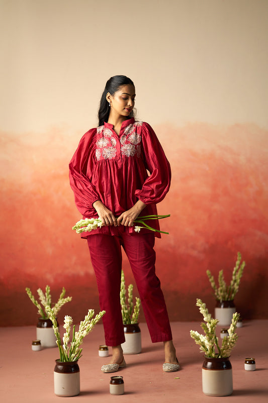 Maroon Kurta Set for Women