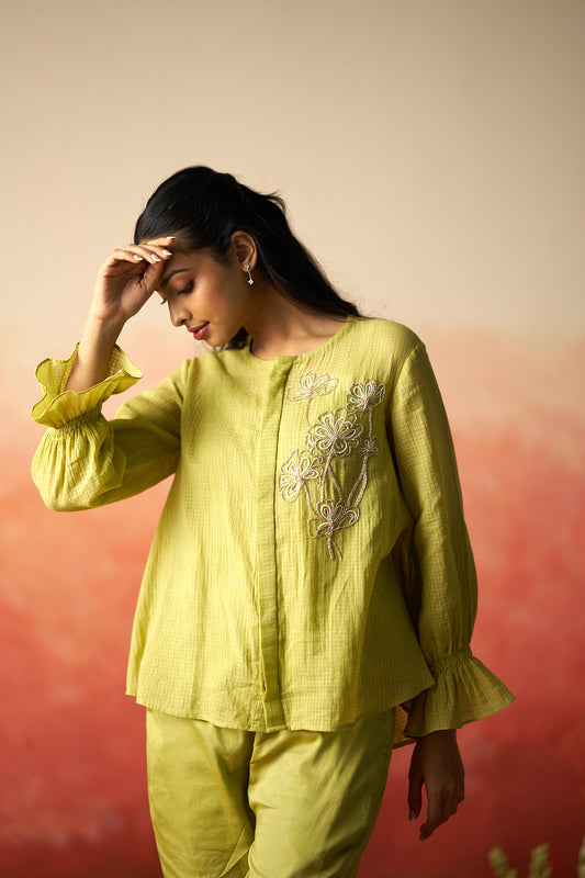 Lime Kurta Set for Women Without Dupatta