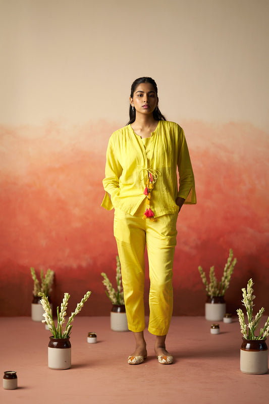 Yellow kurta set for women without dupatta