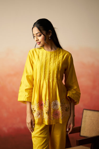 Mustard yellow kurta co-ord set