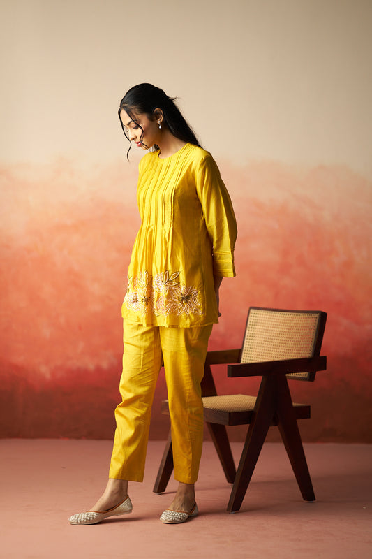 Amber Yellow Kurta Set for Women