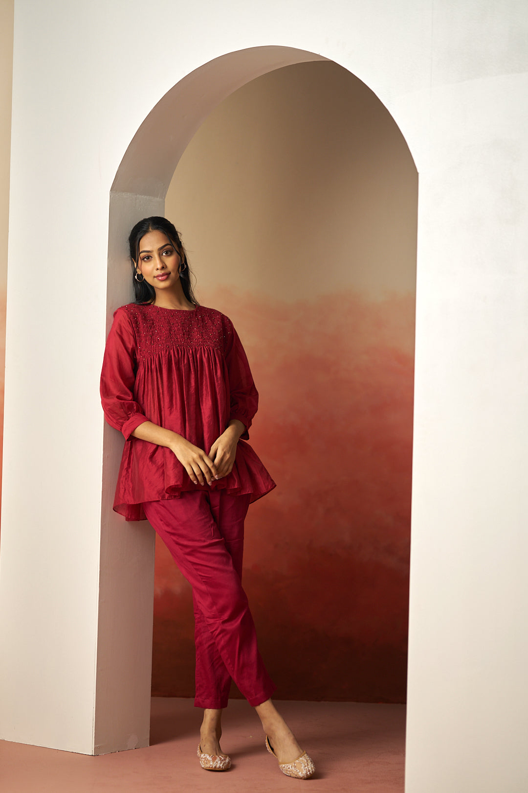 red co-ord set for women