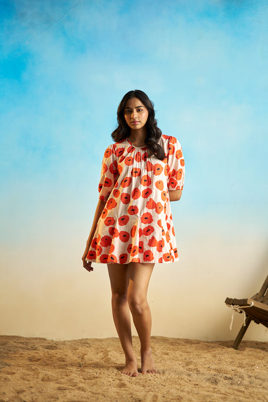 orange party wear dress for women